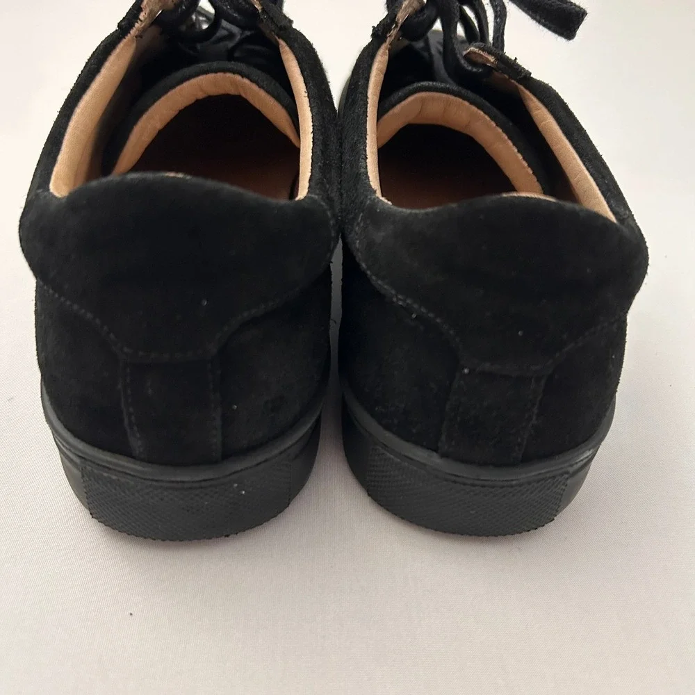 SuitSupply Shoes Mens 10‎ Black Suede Low Top Lace-Up Sneakers Dress Casual